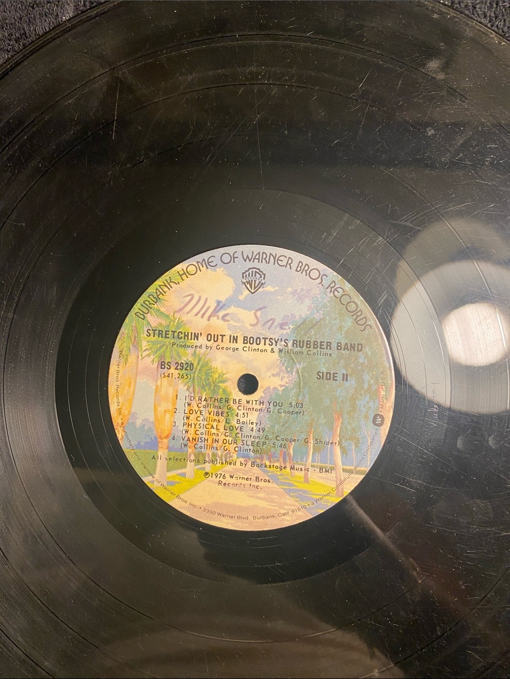 Warner Bros. Vinyl Record Wall Art with Yellow & Green Label